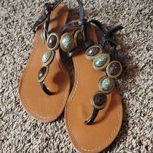 Gemstone flip flops